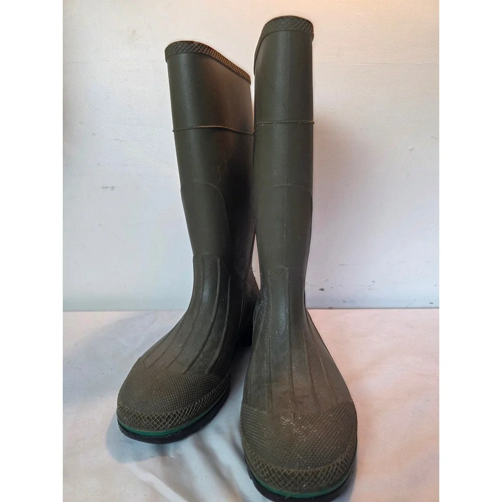 Servus by Honeywell Mens 11 Waterproof Rubber Work Boots Olive Green Made in USA